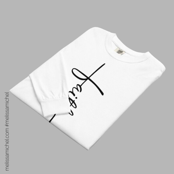 New! Faith Unisex Garment-Dyed Heavyweight Long-Sleeve Shirt - Picture 5 of 6